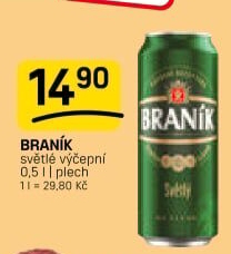 Pivo světlé výčepní 10° Braník