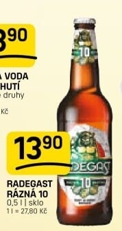 Pivo světlé výčepní Rázná 10° Radegast