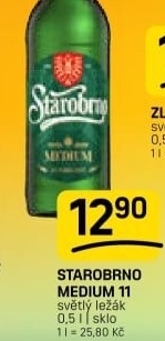 Pivo světlý ležák 11° Medium Starobrno