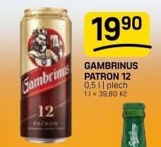 Pivo světlý ležák 12° Patron Gambrinus