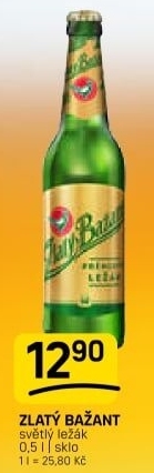 Pivo světlý ležák 12° Zlatý Bažant