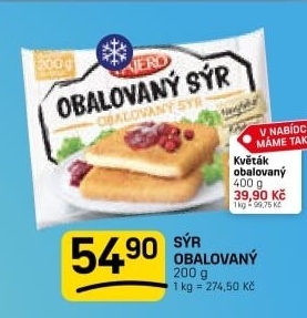 Sýr obalovaný mražený Pajero