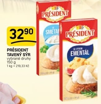 Tavené sýry Président