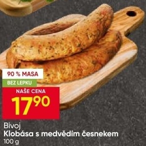 Klobása s medvědím česnekem Bivoj