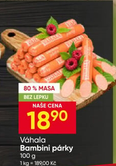 Párky vepřové Bambini Váhala