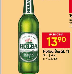 Pivo světlý ležák 11° Šerák Holba