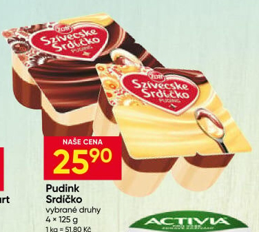 Pudinkový dezert Srdíčko Zott