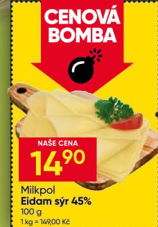 Sýr Eidam 45% Milkpol