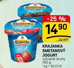 Jogurt smetanový ochucený Krajanka