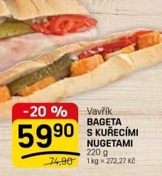 Obložená bageta Lahůdky Vavřík