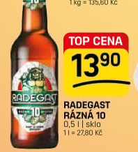 Pivo světlé výčepní Rázná 10° Radegast