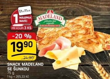 Snack Madeland se šunkou La Lorraine