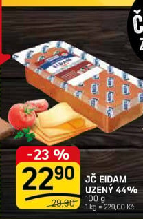 Sýr Eidam uzený 44% Jihočeský Madeta