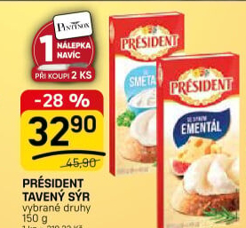 Tavené sýry Président