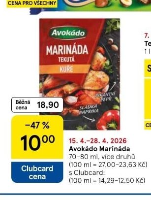 Avokádo Marináda