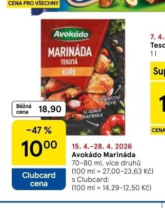 Avokádo Marináda