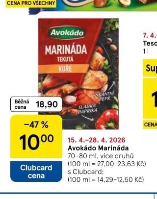 Avokádo Marináda