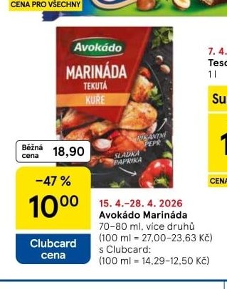 Avokádo Marináda