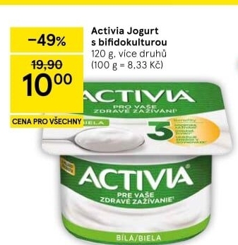 Bílý jogurt Activia Danone