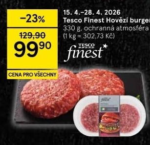 Hovězí hamburger Tesco Finest