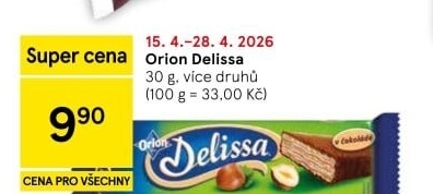 Oplatky celomáčené Delissa Orion