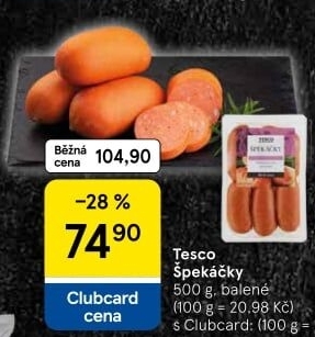 Špekáčky Tesco
