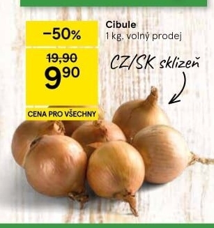 Cibule kuchyňská žlutá