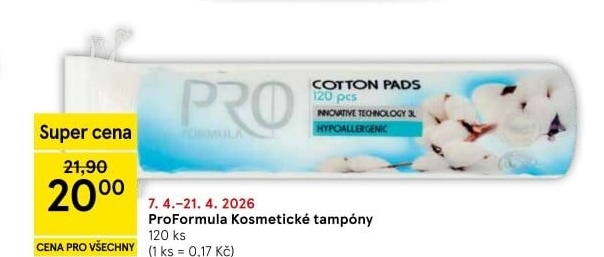 Odličovací tampony Pro Formula Tesco