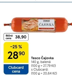 Salám Čajovka Tesco