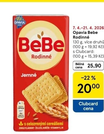 Sušenky Rodinné BeBe Opavia
