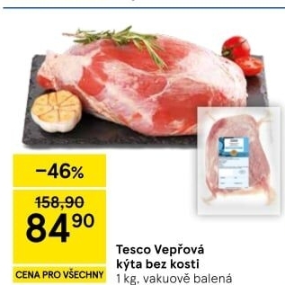 Vepřová kýta bez kosti Tesco