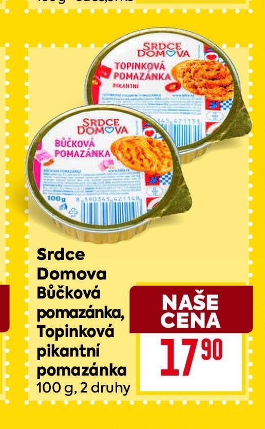 Srdce Domova Bůčková pomazánka, Topinková pikantní pomazánka