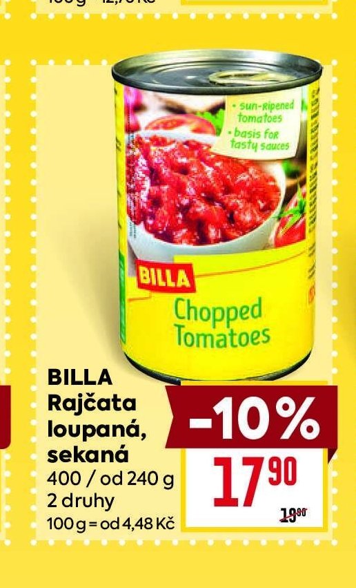 BILLA Rajčata loupaná, sekaná
