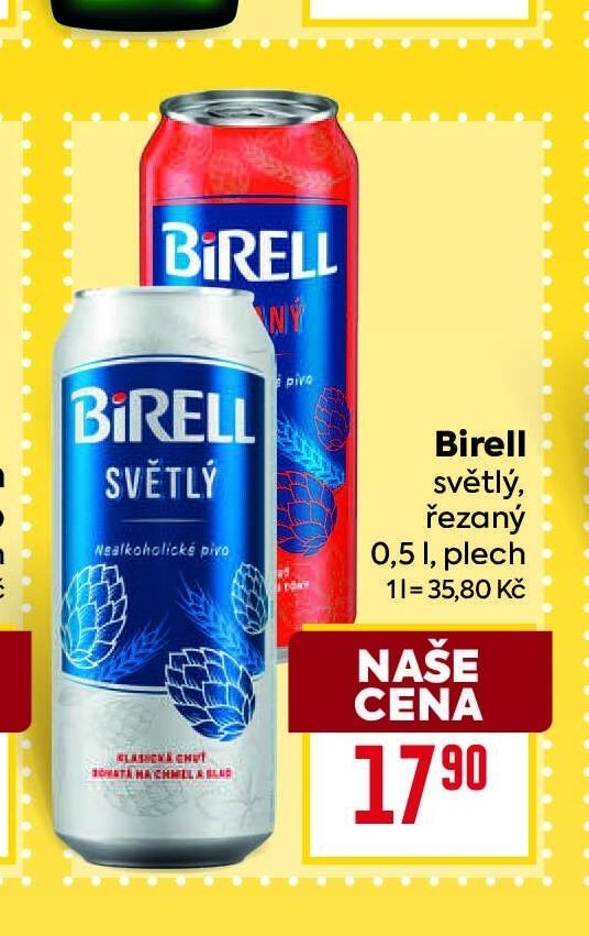 Birell světlý, řezaný