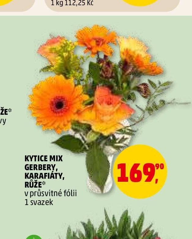 Kytice mix gerbery, karafiáty, růže