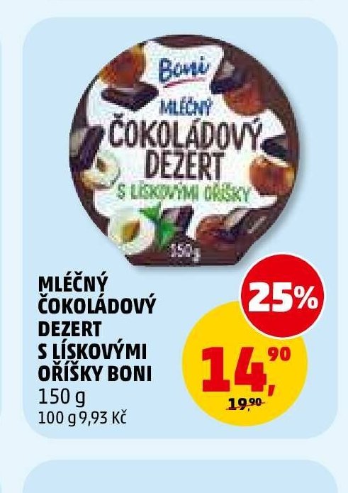 MLÉČNÝ ČOKOLÁDOVÝ DEZERT S LÍSKOVÝMI OŘÍŠKY BONI 150 g - Penny Market akcniletaky.com