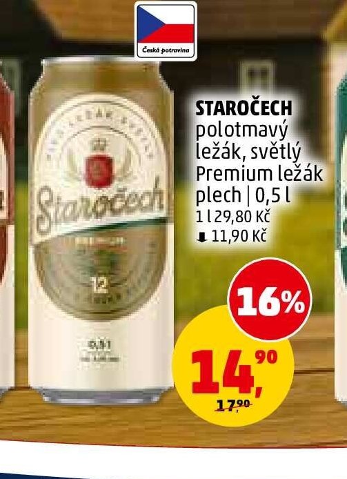 Staročech polotmavý ležák, světlý Premium ležák plech - Penny Market akcniletaky.com