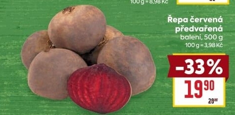 Červená řepa předvařená