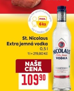 Vodka extra jemná St. Nicolaus