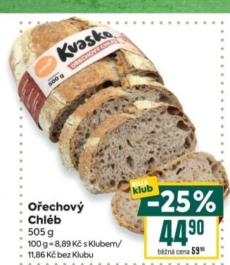 Chléb ořechový Kvasko