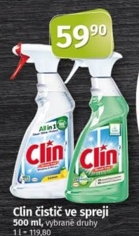 Čistič oken ve spreji Clin