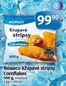 Kuřecí stripsy mražené Cornflakes Nowaco