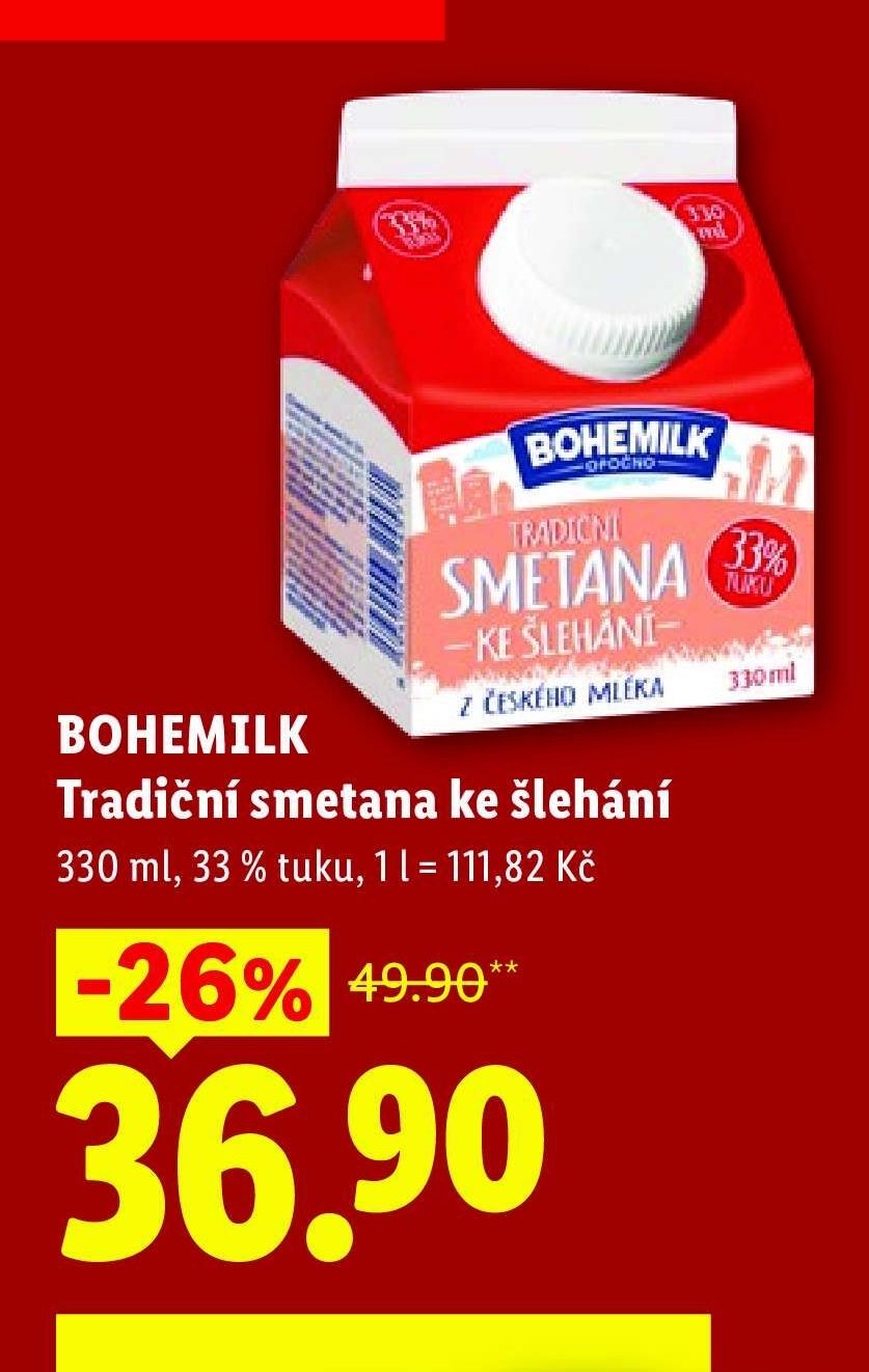 BOHEMILK Tradiční smetana ke šlehání