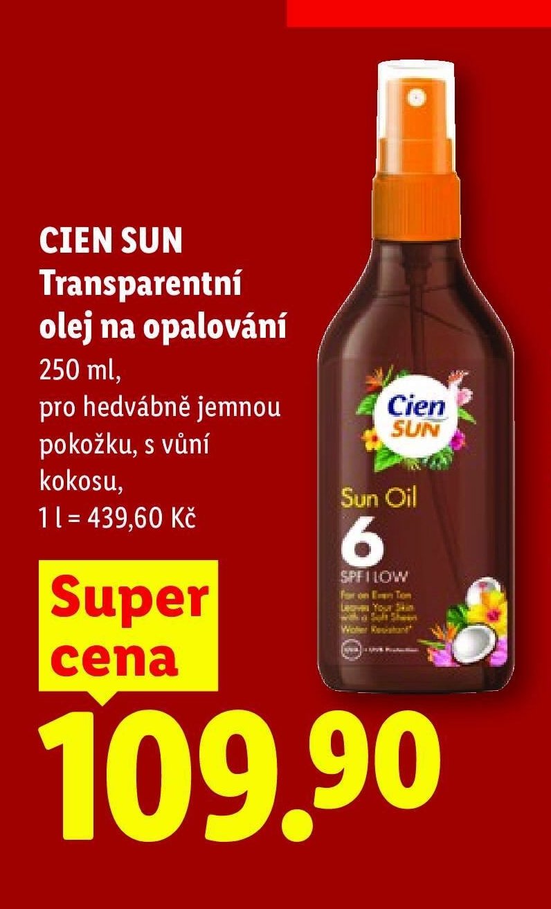 CIEN SUN Transparentní olej na opalování