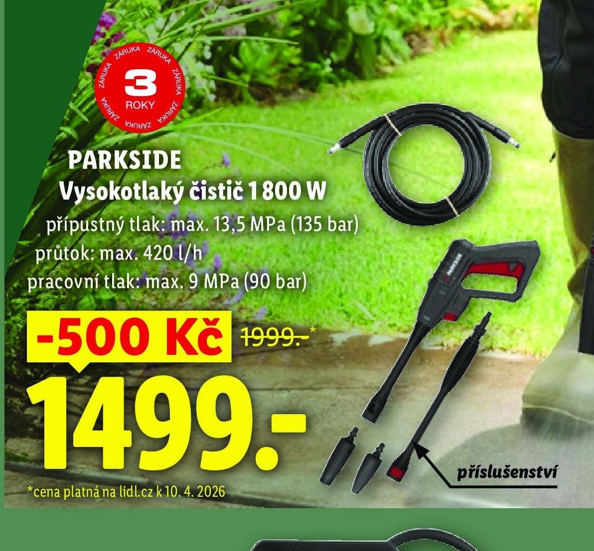 PARKSIDE Vysokotlaký čistič 1800 W