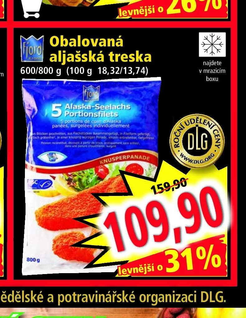 Obalovaná aljašská treska
