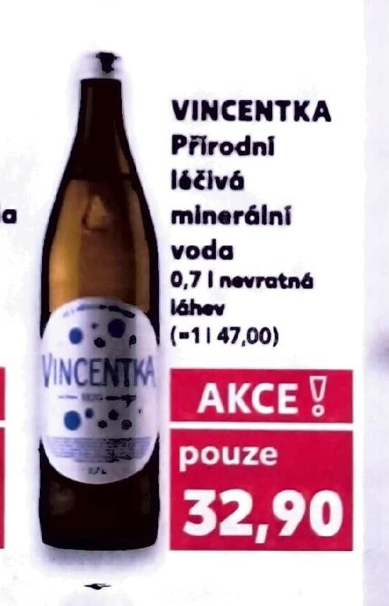 VINCENTKA Přírodní léčivá minerální voda