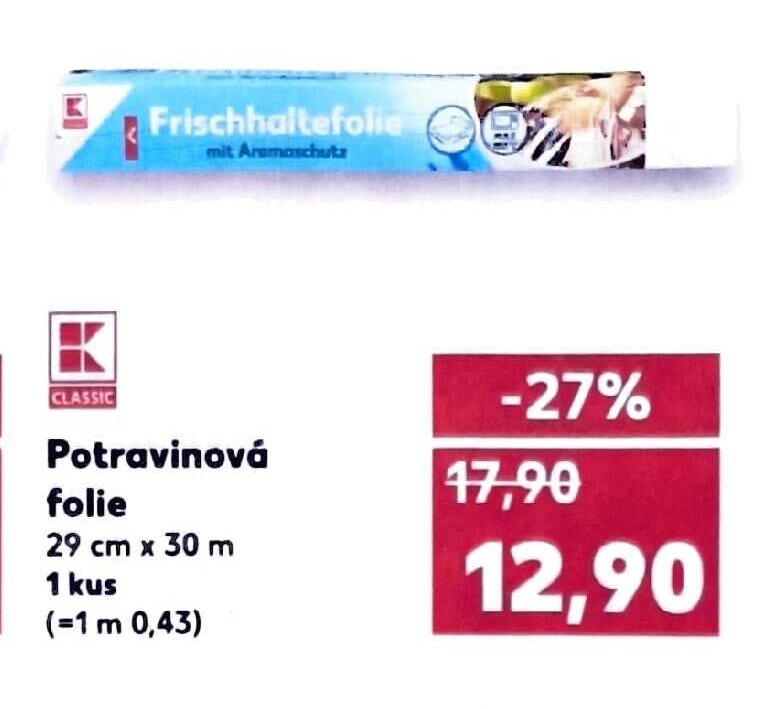 Potravinová folie 29 cm x 30 m