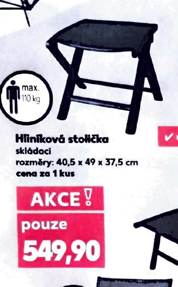 Hliníková stolička skládací