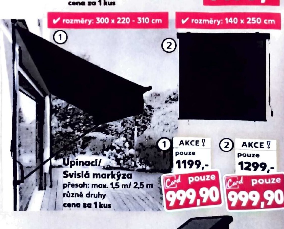 Upínací/Svislá markýza